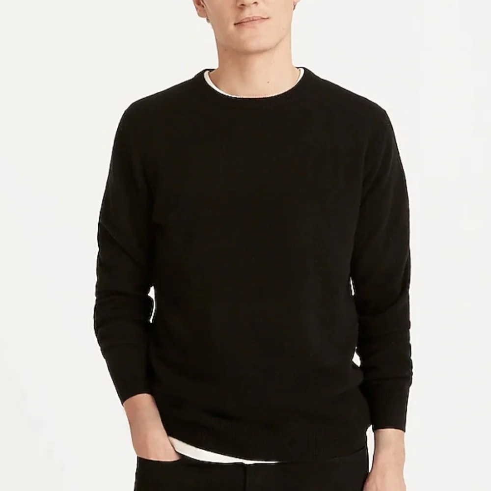 J crew cashmere crewneck sweater for men black